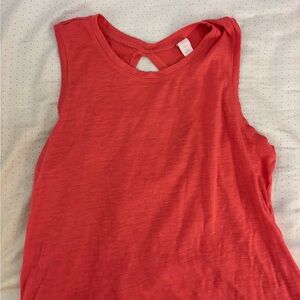 Red Active Tank Top with back cutout women’s